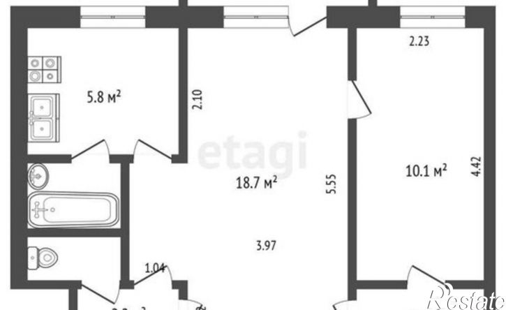 2-комн квартира Спартаковская улица, 3,  д. 3