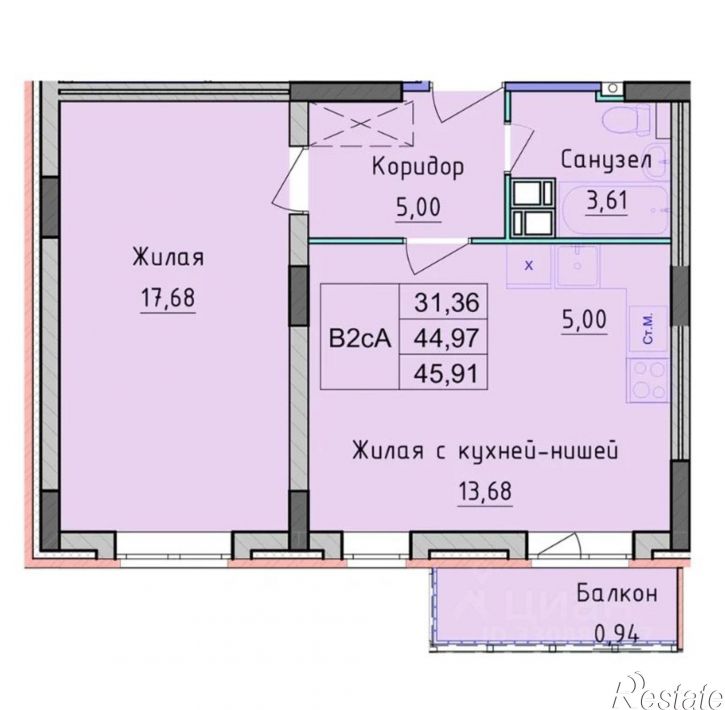 1-комн квартира ул Брагинская, 24,  д. 24