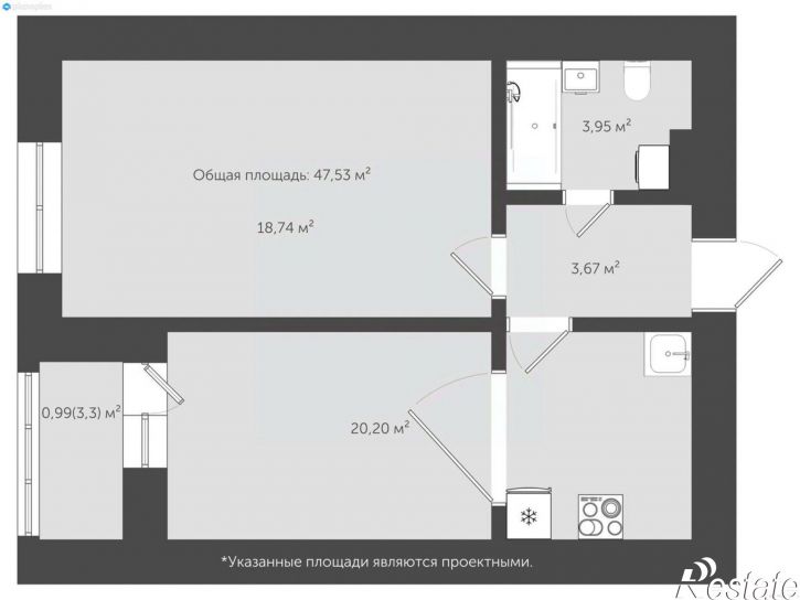 1-комн квартира в новом доме пер 1-й Слепнева, 1Б,  д. 1Б