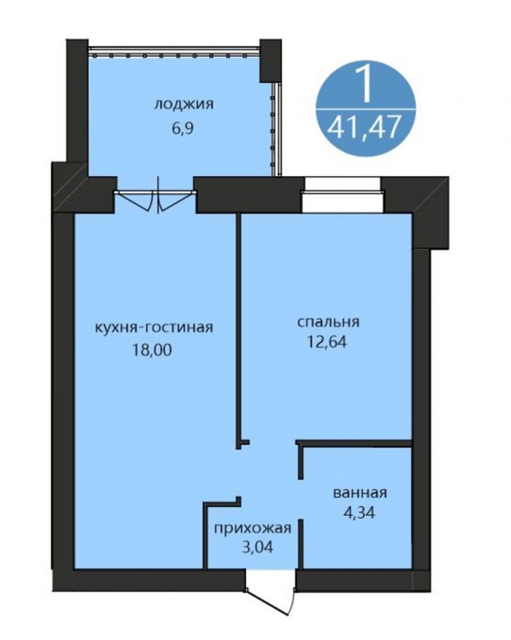 1-комн квартира в новом доме 1-я Приволжская ул., 1