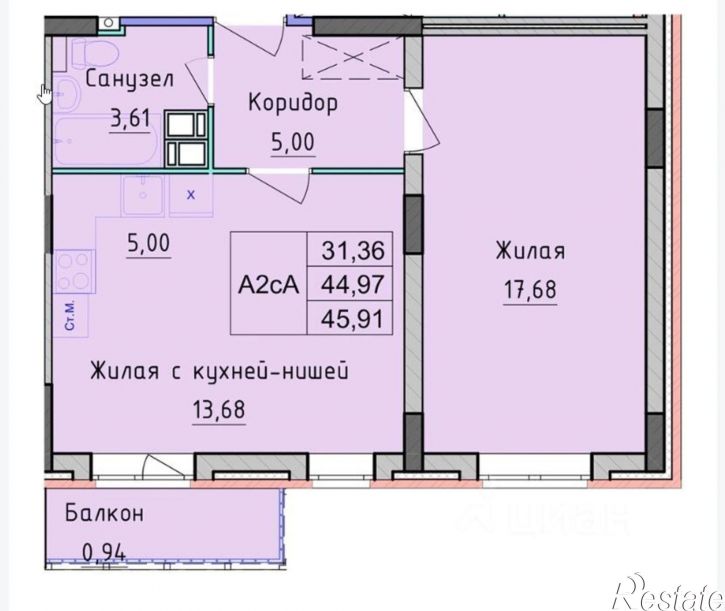 1-комн квартира Брагинская улица, 24,  д. 24