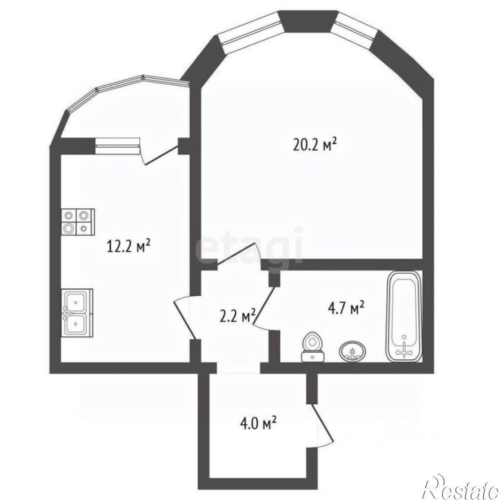 1-комн квартира Приозёрная улица, 2,  д. 2