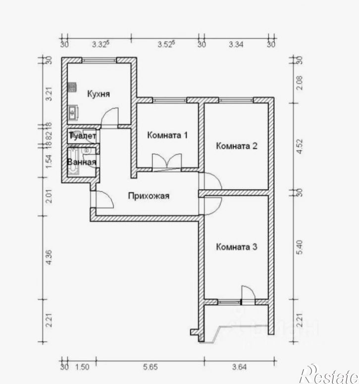 3-комн квартира ул Строителей, 19,  д. 19