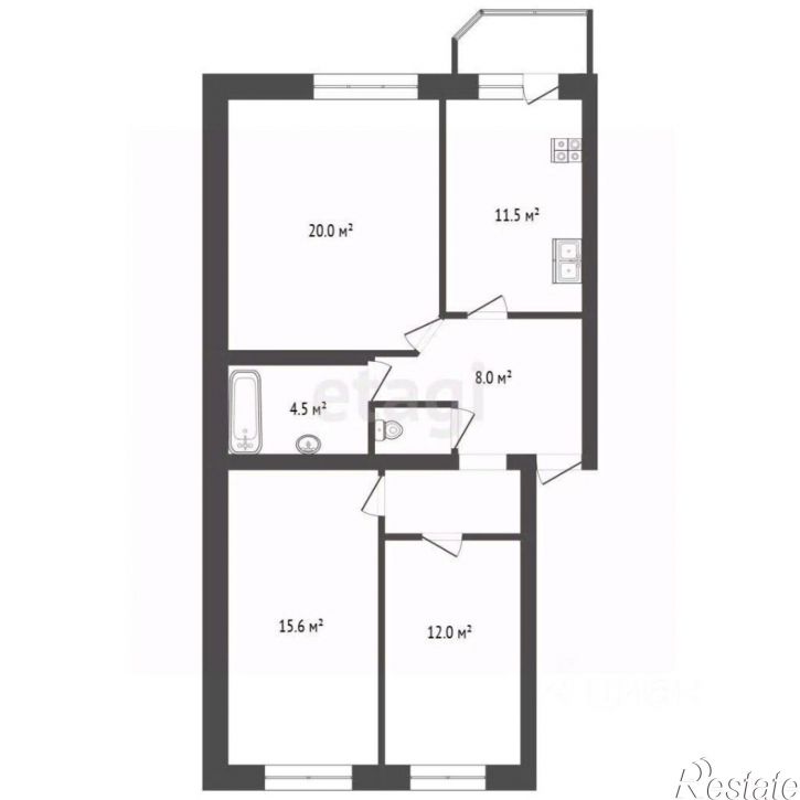 3-комн квартира ул Пирогова, 45 3,  д. 45 3,  к. 3