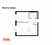 1-комн, 39 кв м, этаж 7/17 район Сокол, 1-й микрорайон, ЖК Волга Парк