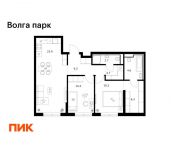 2-комн, 67 кв м, этаж 1/17 район Сокол, 1-й микрорайон, ЖК Волга Парк
