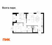 2-комн, 57 кв м, этаж 2/17 район Сокол, 1-й микрорайон, ЖК Волга Парк