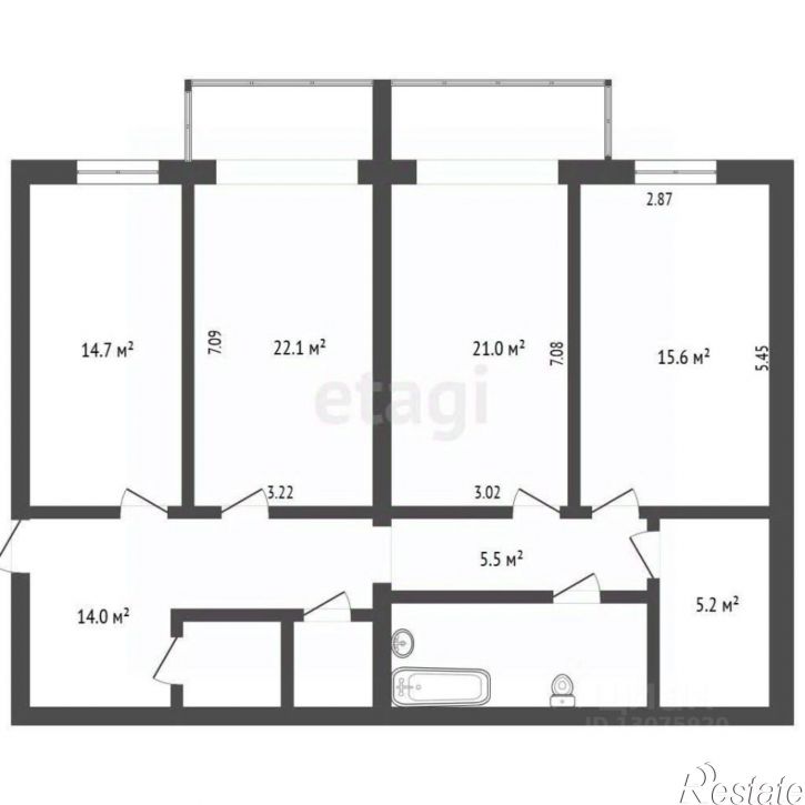3-комн квартира Нагорная улица, 7 к2,  д. 7 к2