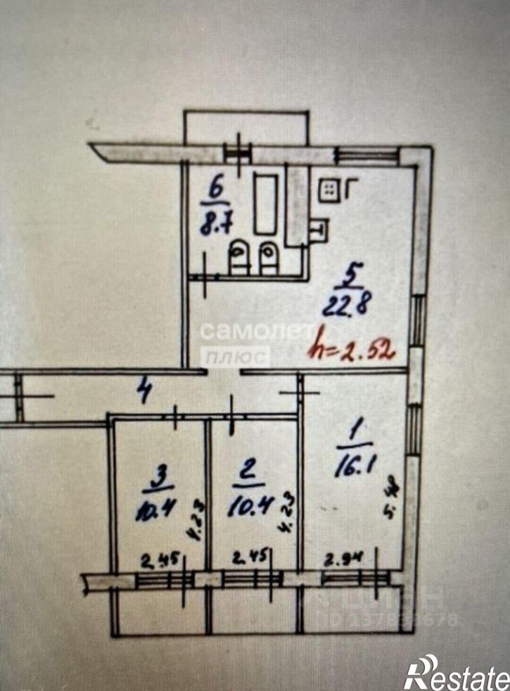 3-комн квартира улица Туманова, 22А,  д. 22А