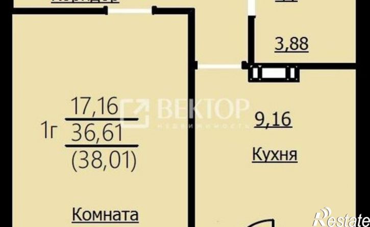1-комн квартира Красноборская улица, 38к2