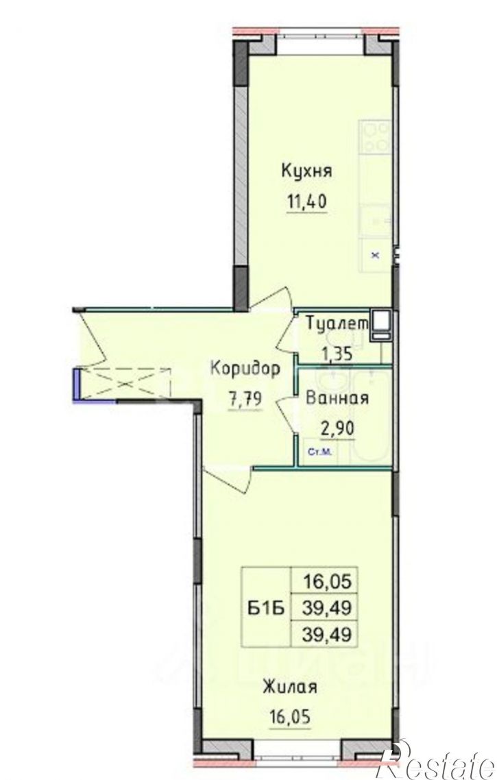 1-комн квартира в новом доме Тутаевское шоссе, 95Е,  д. 95Е