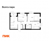 3-комн, 66 кв м, этаж 16/17 район Сокол, 1-й микрорайон, ЖК Волга Парк, 1В