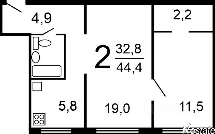 2-комн квартира ул Пионерская, 13,  д. 13