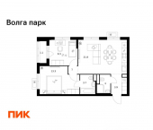 2-комн, 57 кв м, этаж 12/17 район Сокол, 1-й микрорайон, ЖК Волга Парк