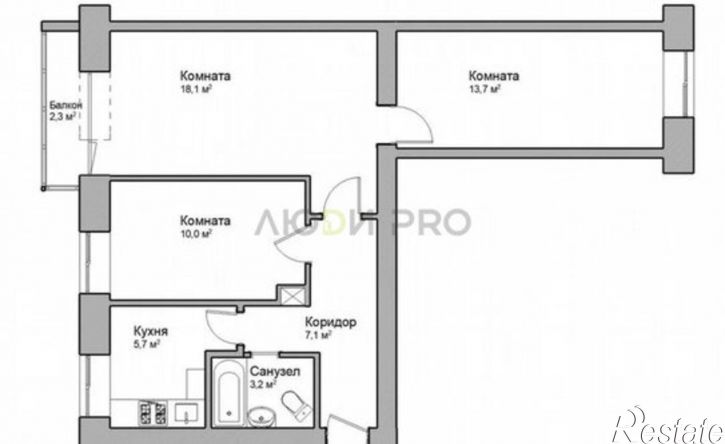 3-комн квартира ул Ньютона, 38,  д. 38