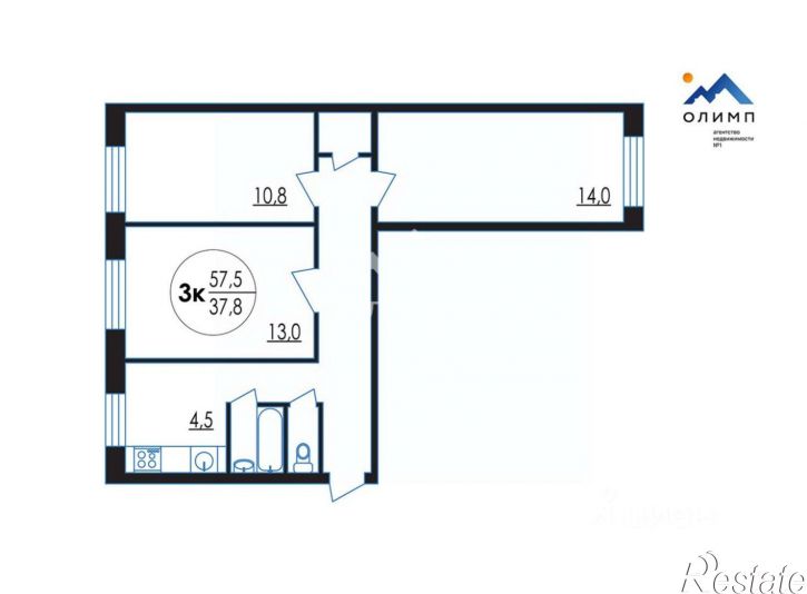 3-комн квартира ул Труфанова, 10,  д. 10