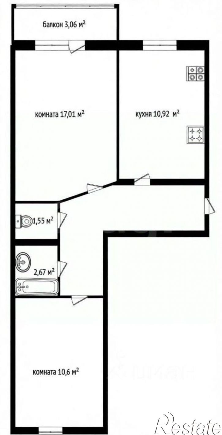 2-комн квартира ул Малая Техническая, 10 2,  д. 10 2,  к. 2