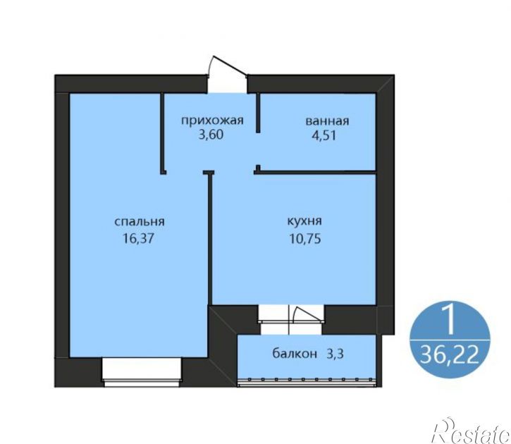 1-комн квартира в новом доме 1-я Приволжская ул., 1