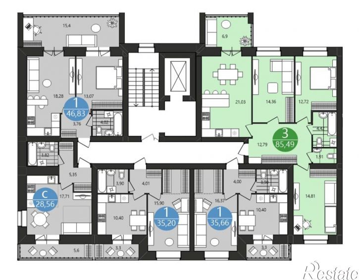3-комн квартира в новом доме 1-я Приволжская ул., 1