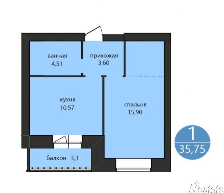 1-комн квартира в новом доме 1-я Приволжская ул., 1
