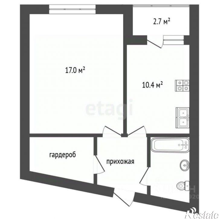 1-комн квартира ул Пирогова, 33,  д. 33