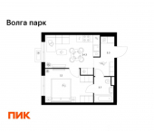 1-комн, 35 кв м, этаж 17/17 район Сокол, 1-й микрорайон, ЖК Волга Парк