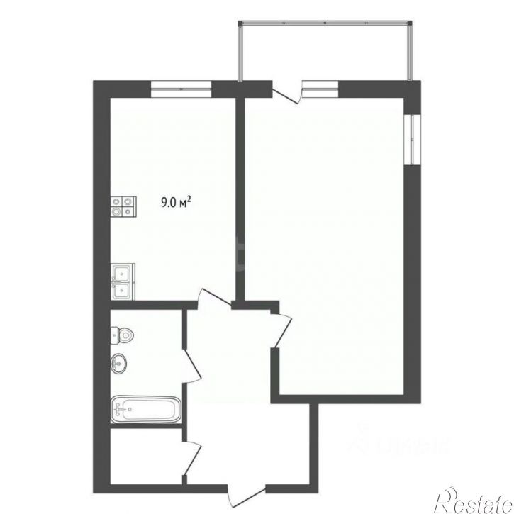 1-комн квартира ул Ньютона, 30 3,  д. 30 3,  к. 3