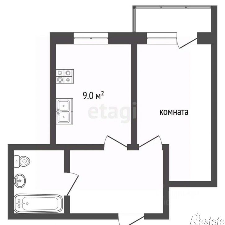 1-комн квартира ул Индустриальная, 7,  д. 7