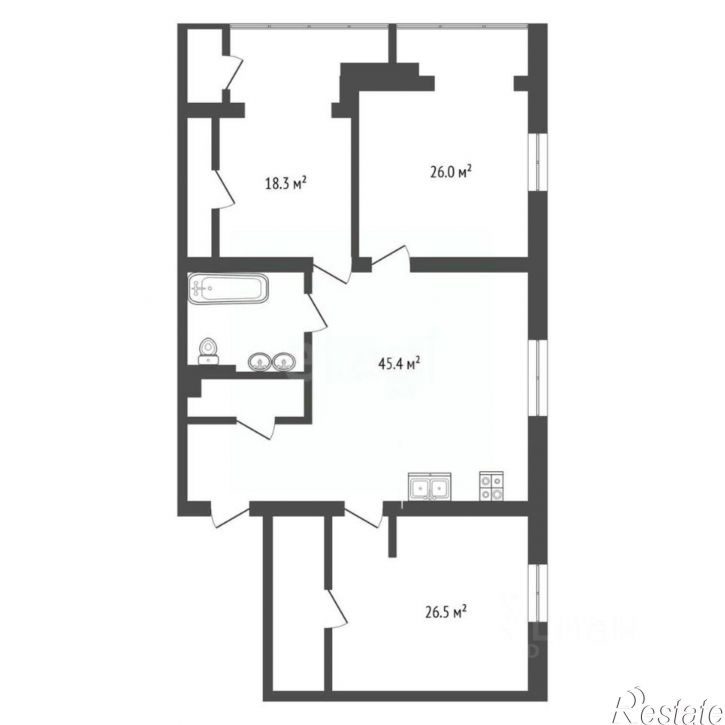 3-комн квартира ул Рыбинская, 11,  д. 11