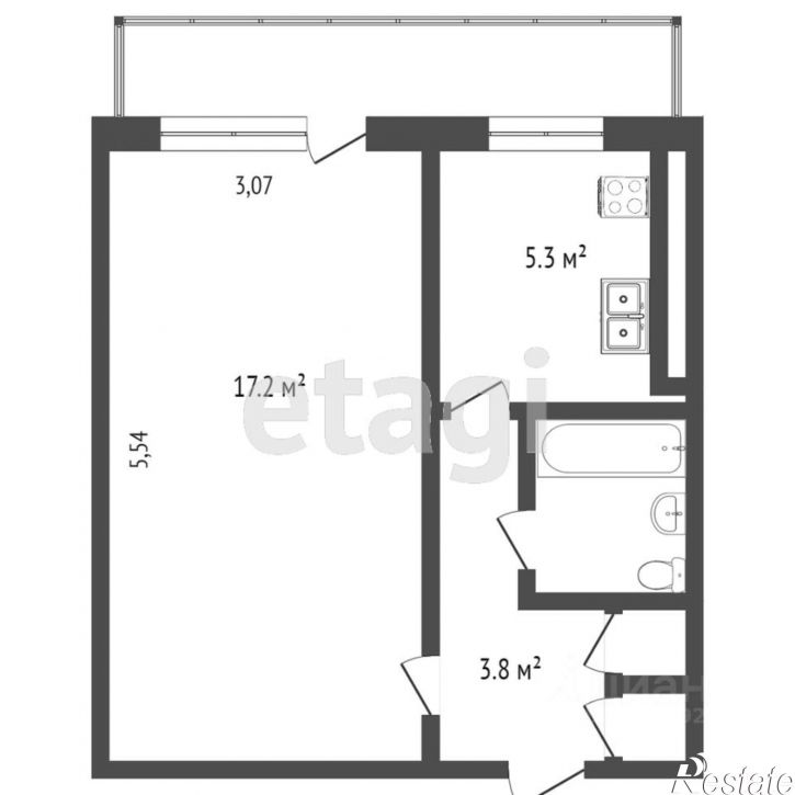 1-комн квартира ул Громова, 38,  д. 38