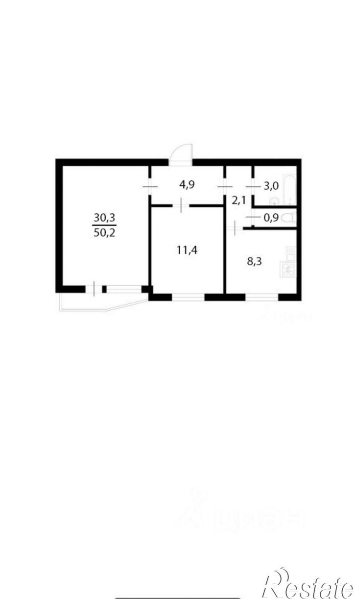 2-комн квартира Ленинградский пр-кт, 64 3,  д. 64 3,  к. 3