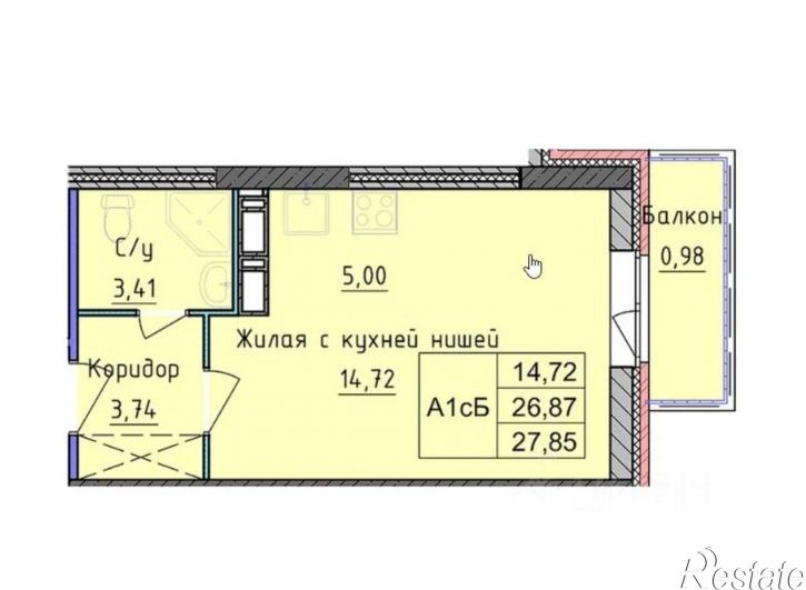 1-комн квартира ул Пашуковская, 34,  д. 34