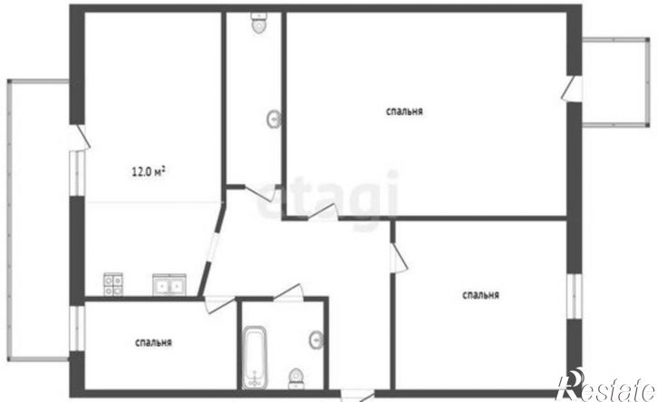3-комн квартира ул Посохова, 35,  д. 35