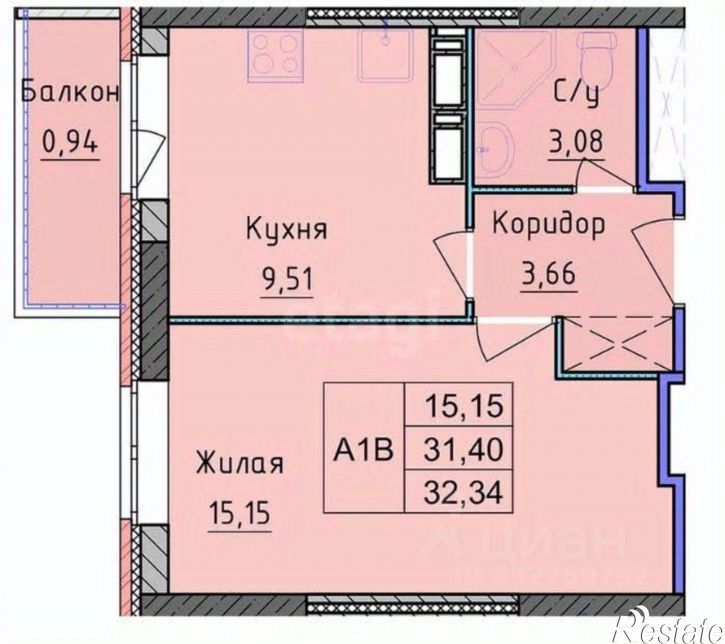 1-комн квартира ул Брагинская, 22,  д. 22