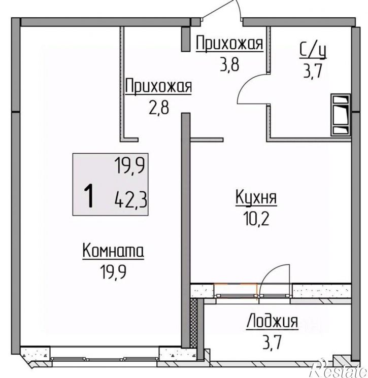1-комн квартира в новом доме ул Льва Толстого, 42,  д. 42