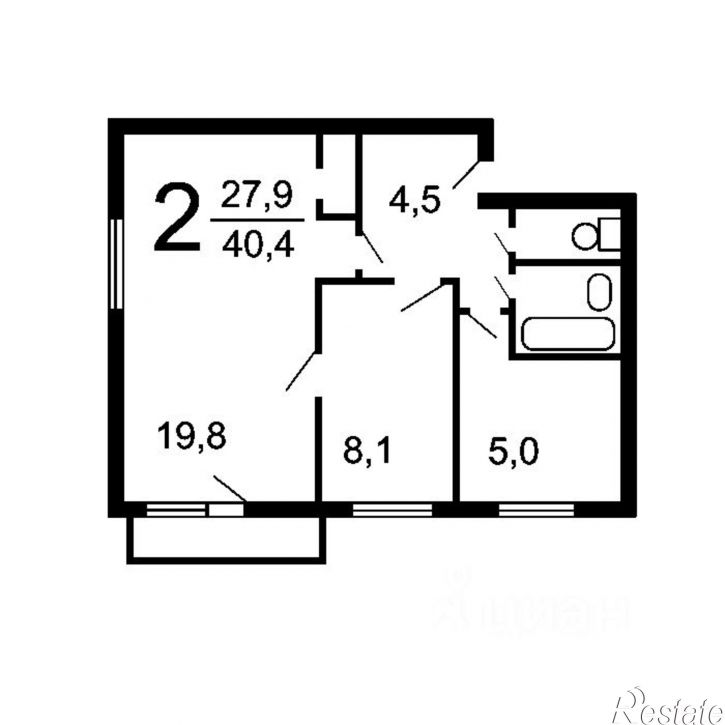 2-комн квартира ул Юности, 16,  д. 16