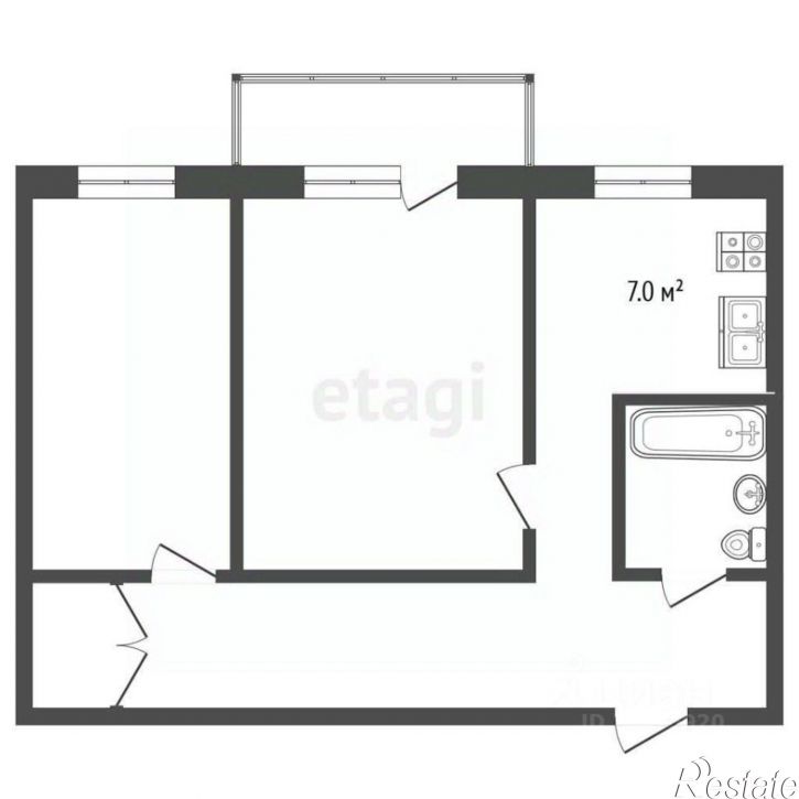 2-комн квартира ул Титова, 14 3,  д. 14 3,  к. 3