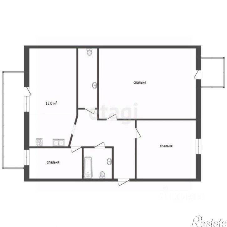 3-комн квартира ул Посохова, 35,  д. 35