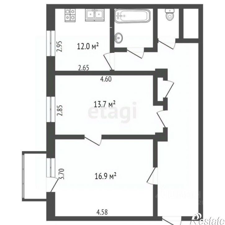 2-комн квартира пр-кт Ленина, 15,  д. 15