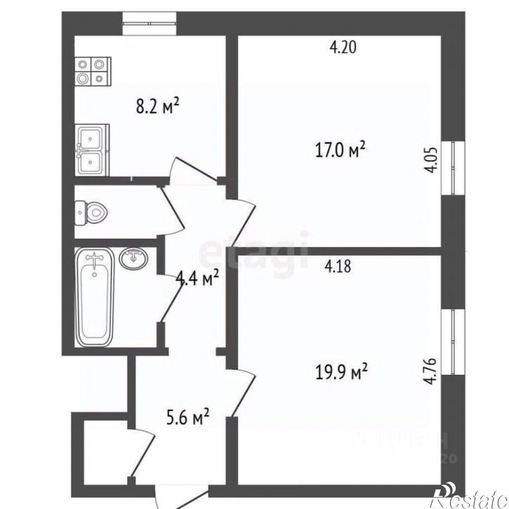 2-комн квартира ул Белинского, 35а,  д. 35а