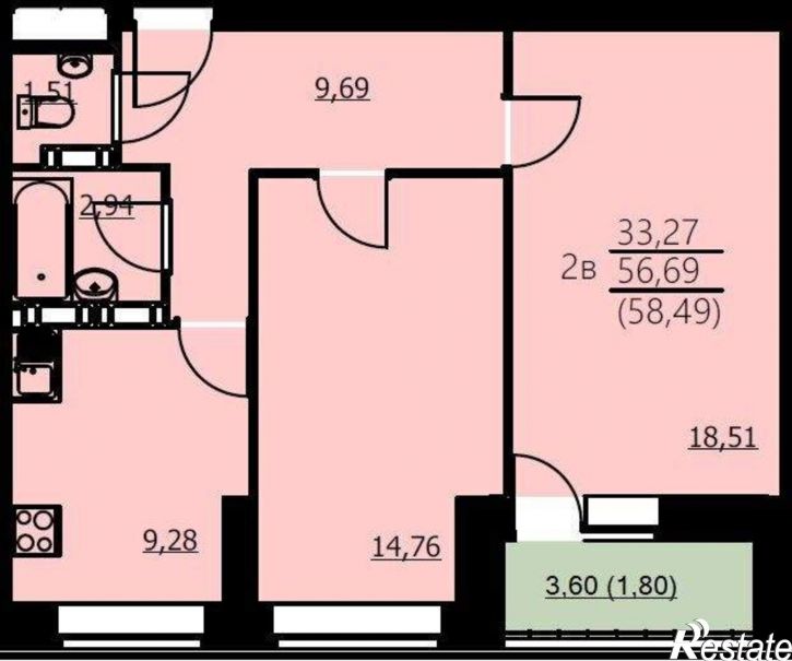 2-комн квартира Красноборская улица, д.38к3
