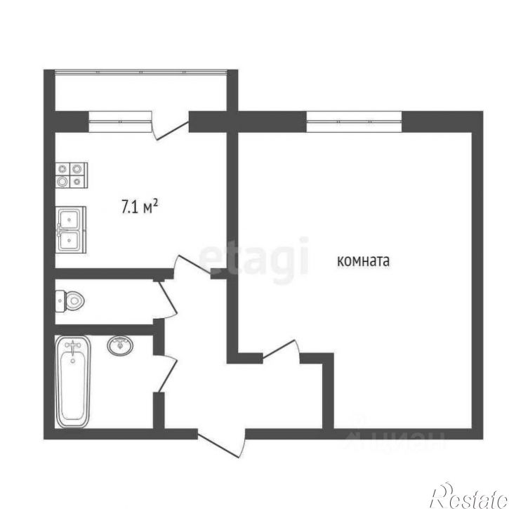 1-комн квартира ул Папанина, 27,  д. 27