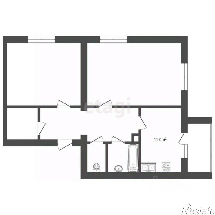 2-комн квартира ул Мельничная, 59,  д. 59