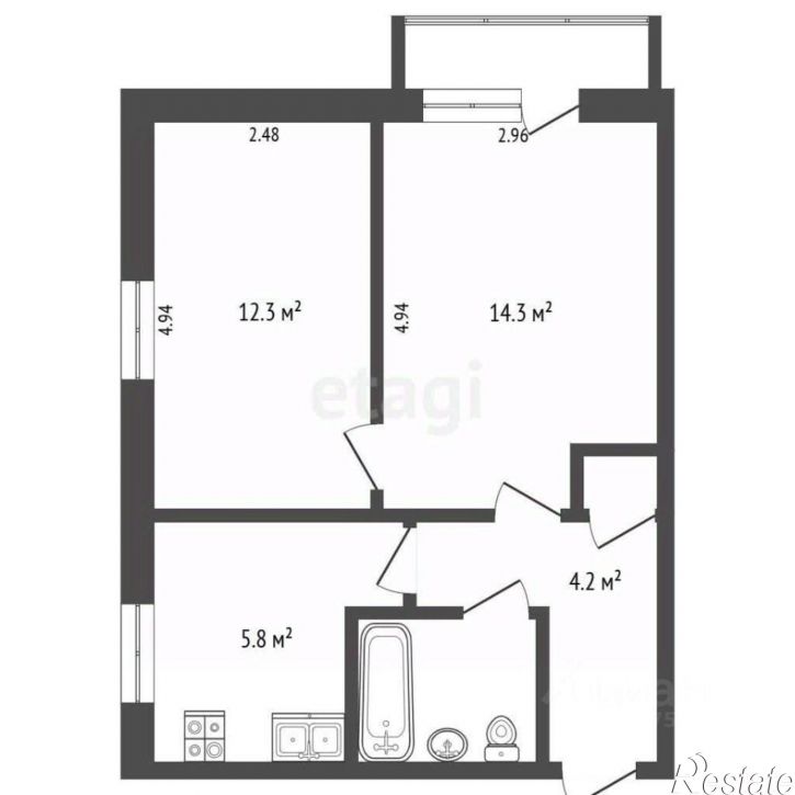 2-комн квартира ул 4-я Портовая, 13,  д. 13