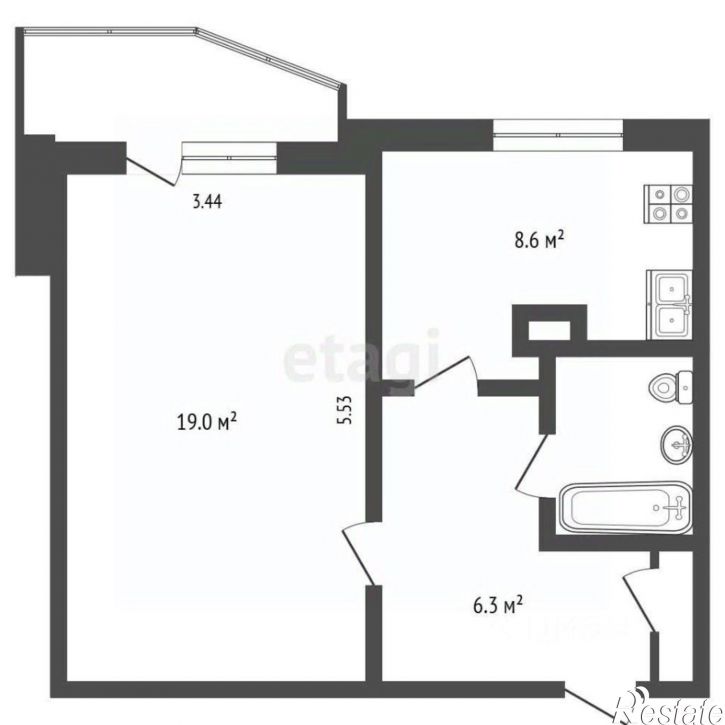 1-комн квартира ул Папанина, 8,  д. 8