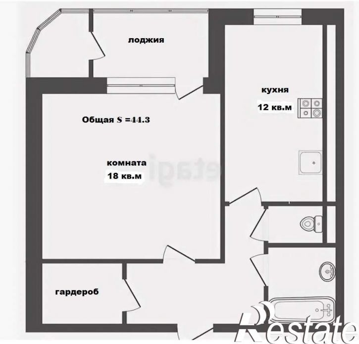 1-комн квартира Чернопрудная улица, д.10к3