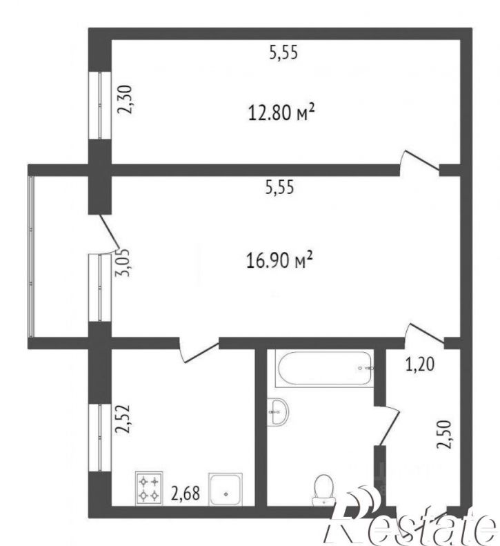 2-комн квартира улица Белинского, 34,  д. 34