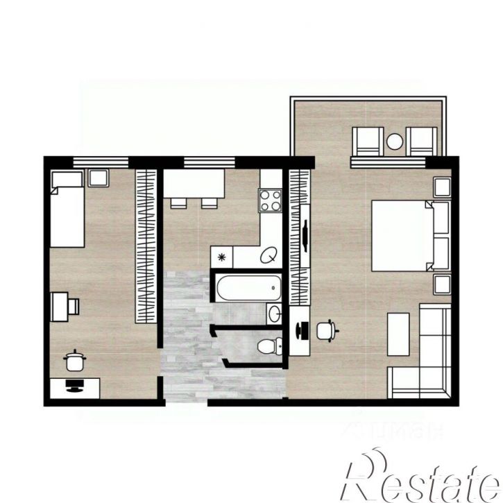 2-комн квартира улица Ньютона, 28Б,  д. 28Б