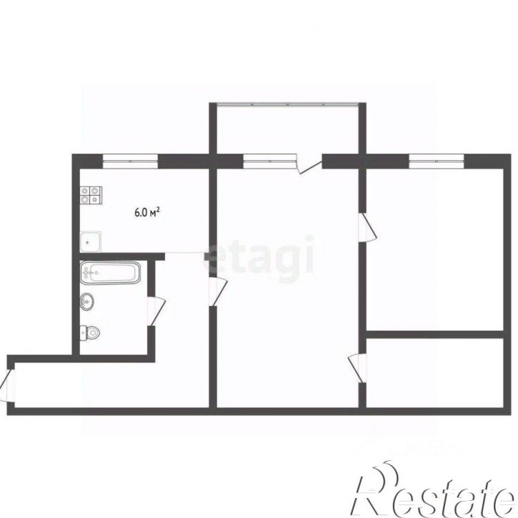 2-комн квартира улица Терешковой, 4,  д. 4