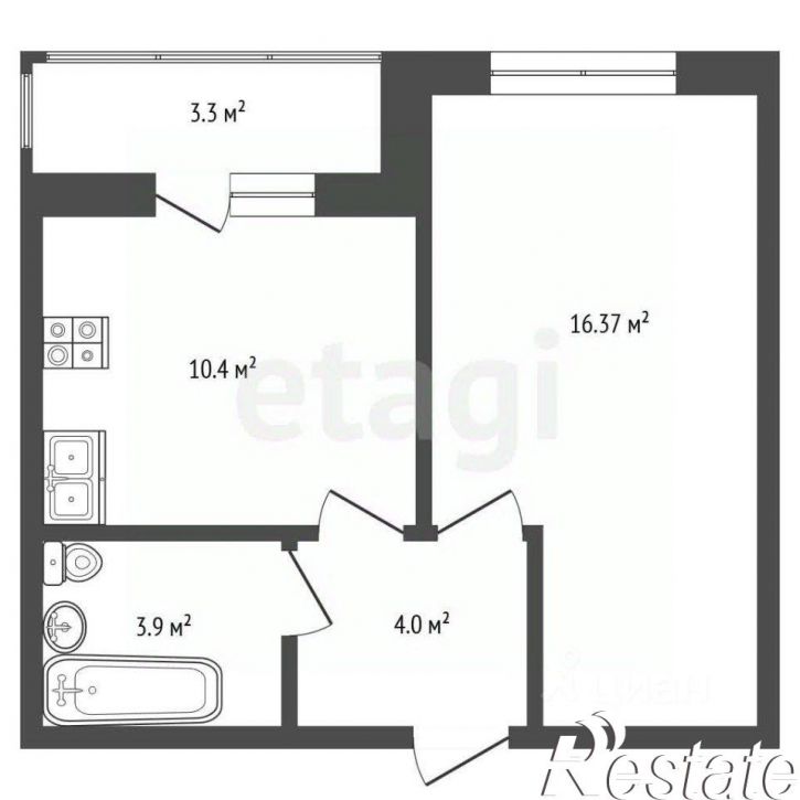 1-комн квартира проспект Фрунзе, 14,  д. 14
